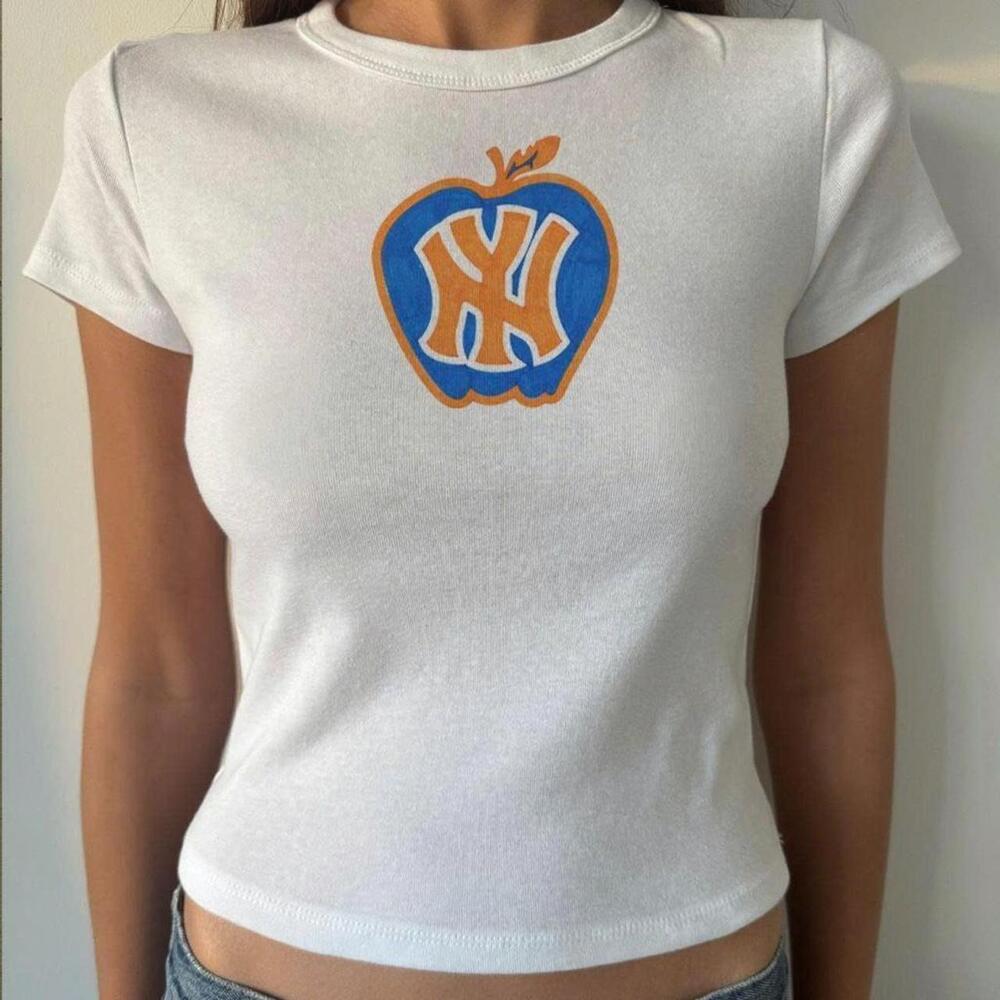 Cute Ny Apple Fitted Baby Tee
